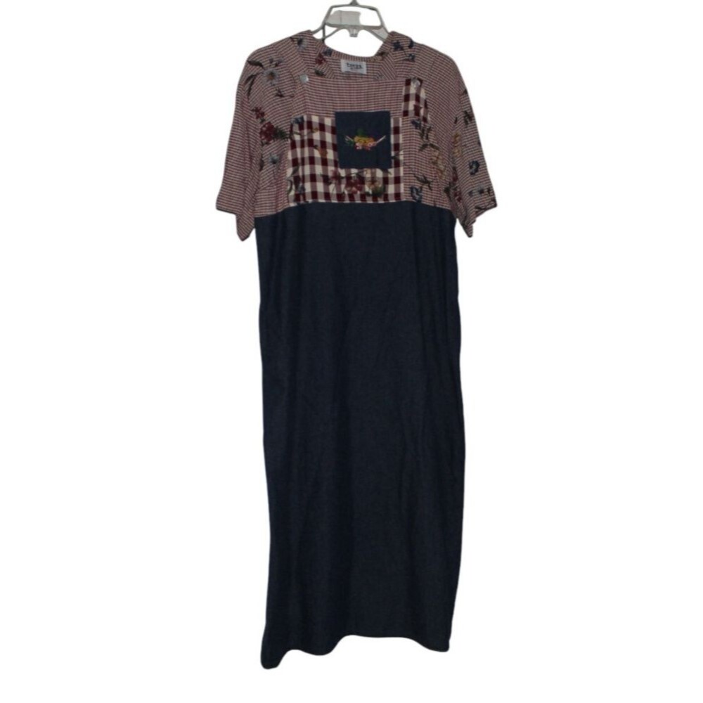 Vintage Teddi Womens Maxi Jumper & Blouse Red & Blue Embroidered PL USA